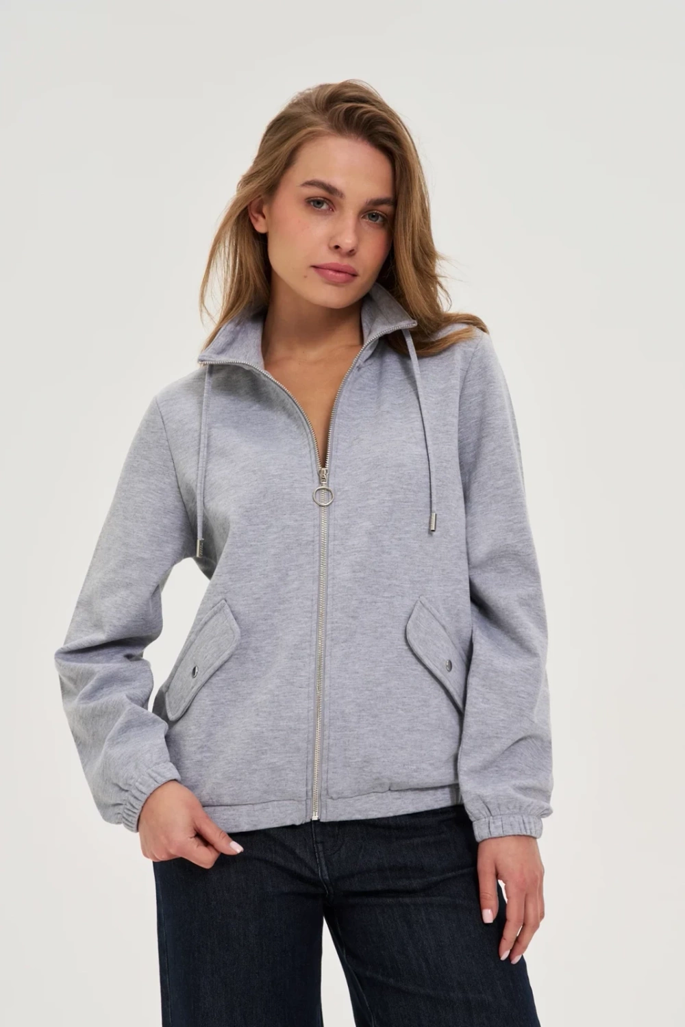 Marisse WOMEN'S SWEATSHIRT Z-BL-4811 L.GREY MEL