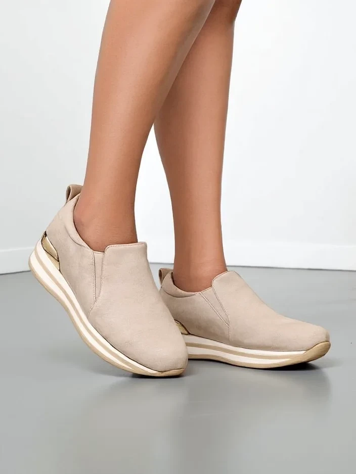 Resti Womens eco suede loafers Rabbite