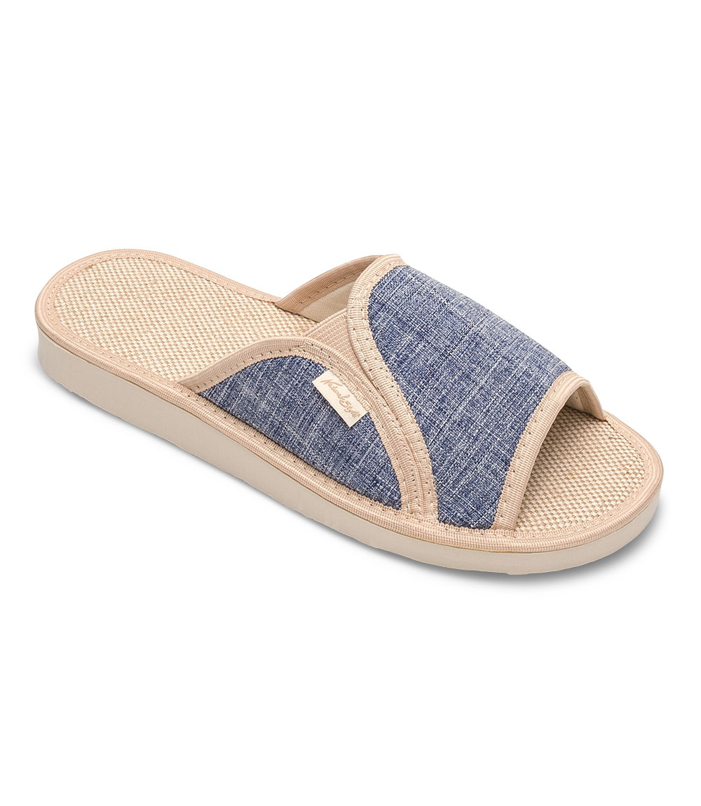 Дамски чехли Natural Style NS-007 синьо-бежови