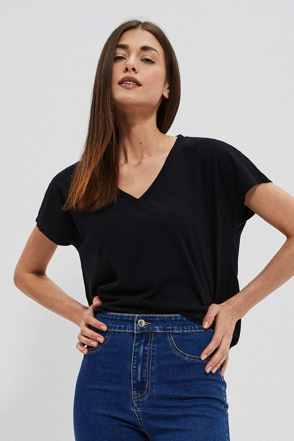 Blugi skinny cu talie înaltă