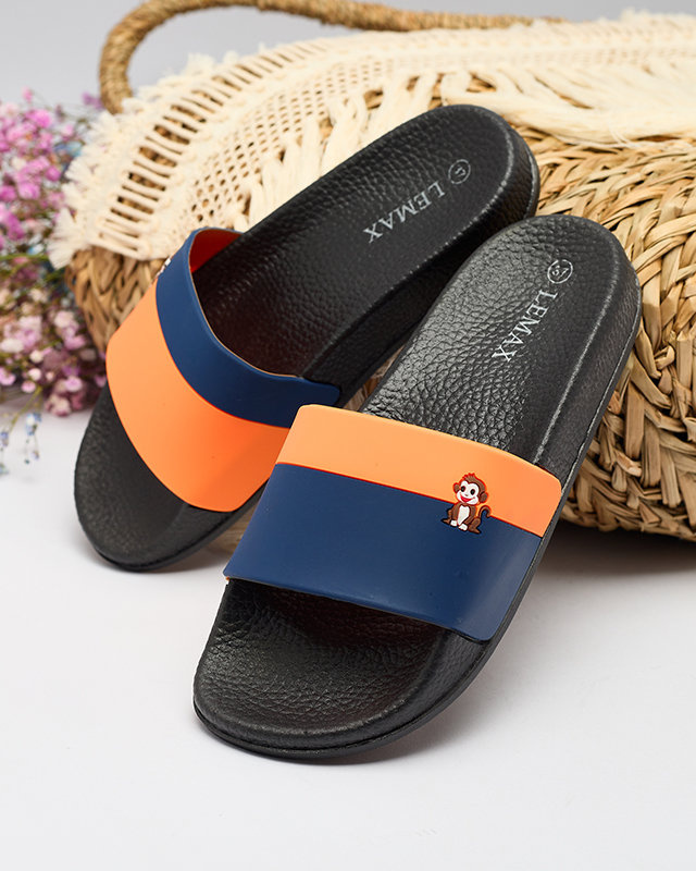Resti Royalfashion Orange and navy blue women&#039;s rubber flip-flops Lierigs