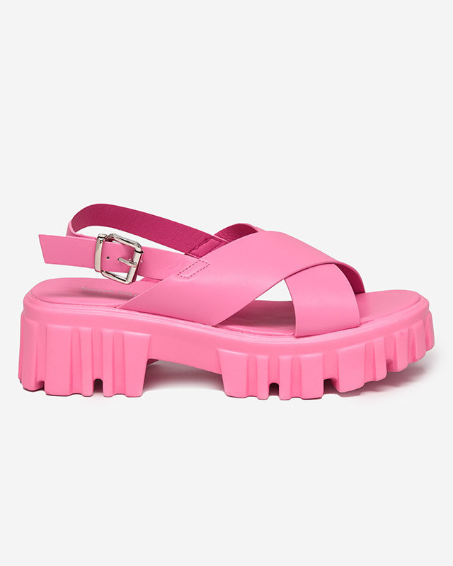 Resti Neon pink women&#039;s sandals on a massive Otida sole - Footwear