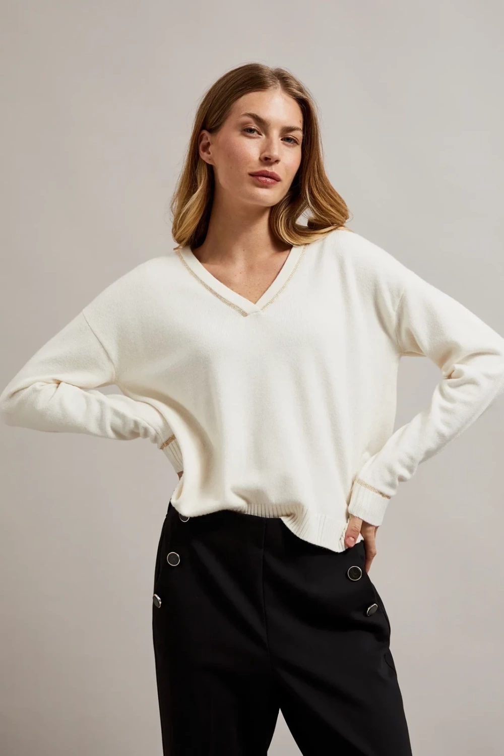 Marisse Women's Sweater Z-Sw-4518 Off White