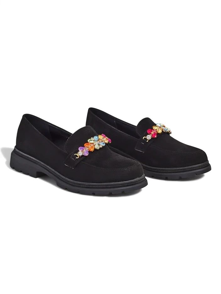 Resti Eco suede women's moccasins with beads Namisse