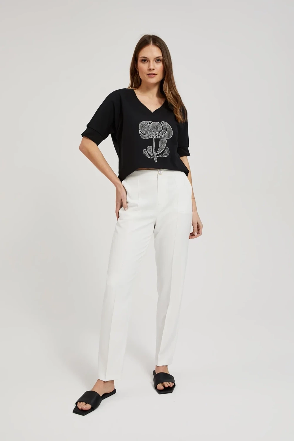Women's trousers MOODO - white