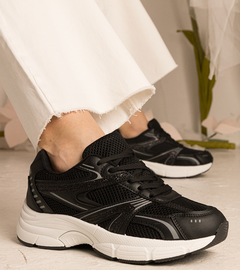 Gemre Adidași sport negri de damă cu sclipici Bakari