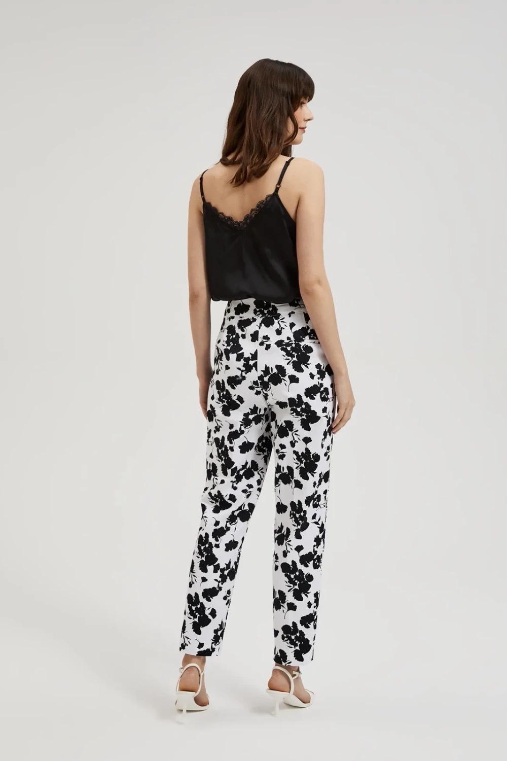 Women's patterned pants MOODO - black/white