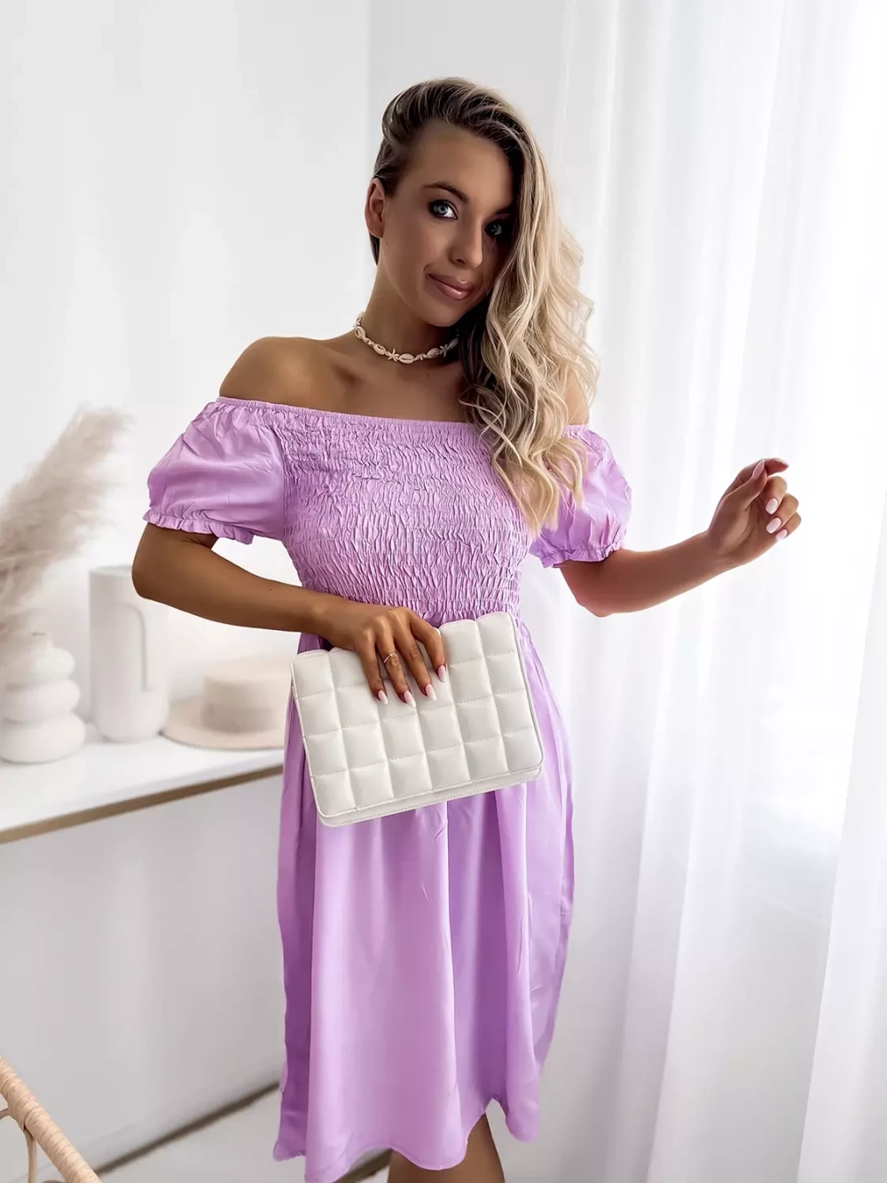 Resti Purple women's mini dress a'la hiszpanka- Clothing