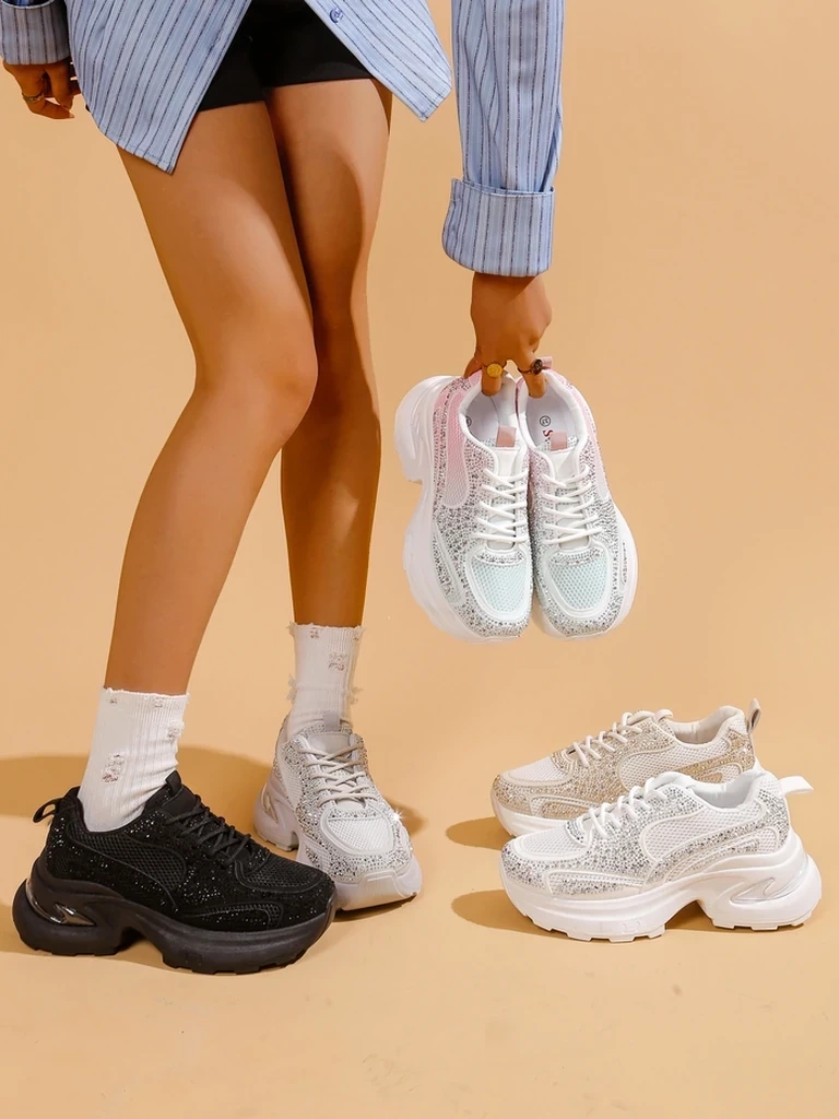 Resti Women's sporty sneakers with rhinestones Bloss