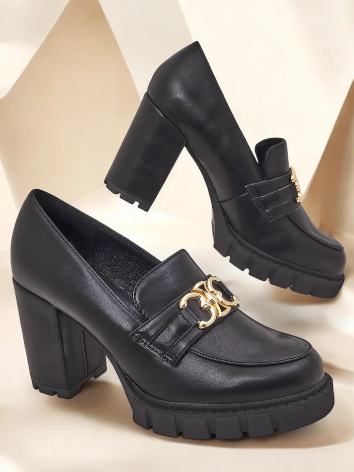 Resti Elegant ladies&#039; moccasins on a block heel Jozii