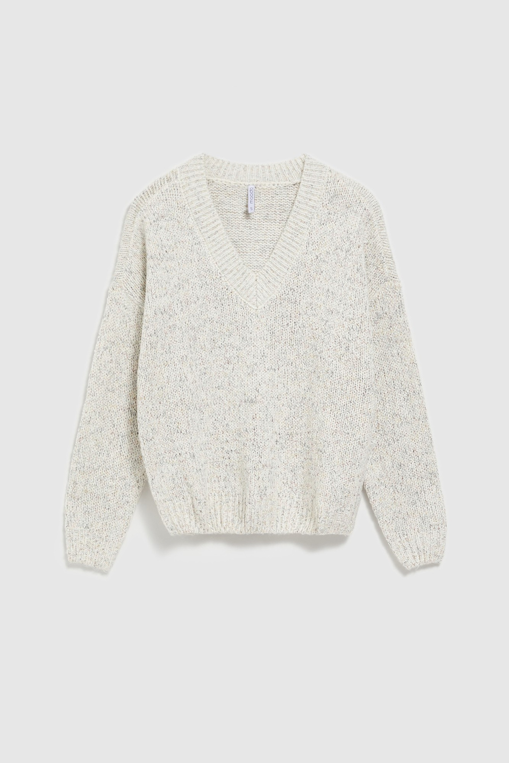 Marisse Pearl V-Neck Sweater With Long Sleeves