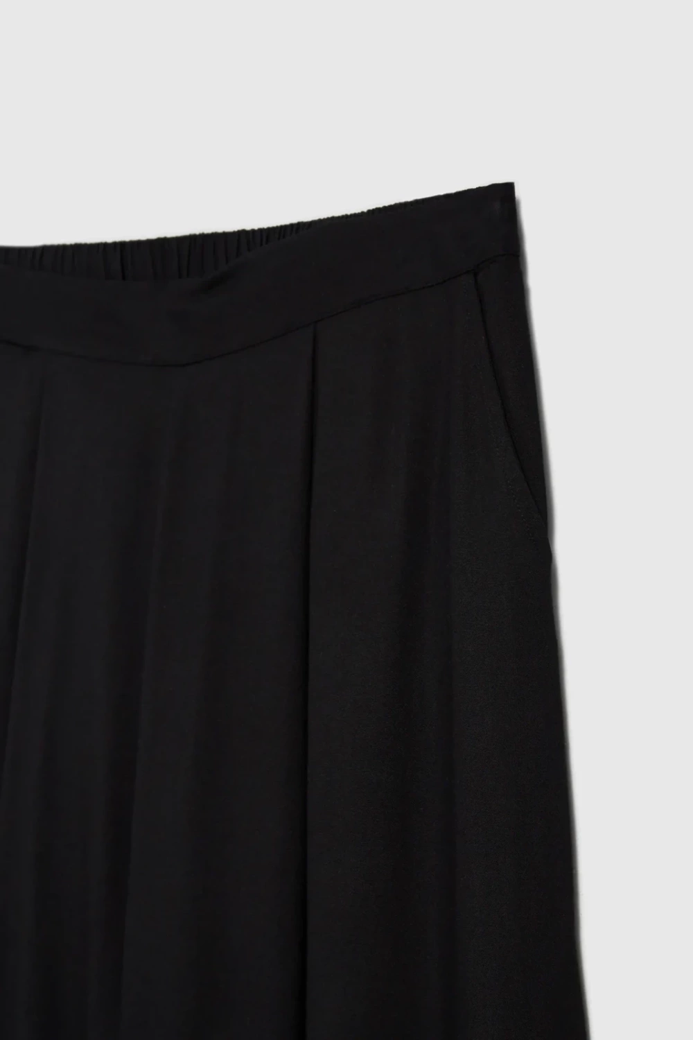 Marisse Viscose Wide-Leg Trousers, Black
