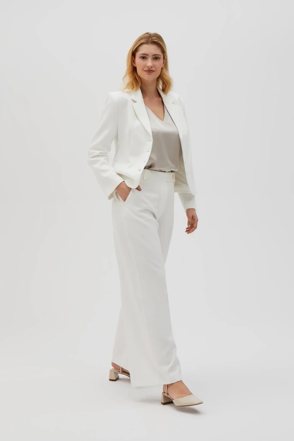 Marisse Women's Trousers L-Sp-4610 Off White