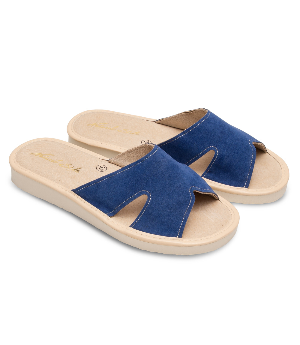 Dámske papuče Natural Style NS-118, modro-béžové