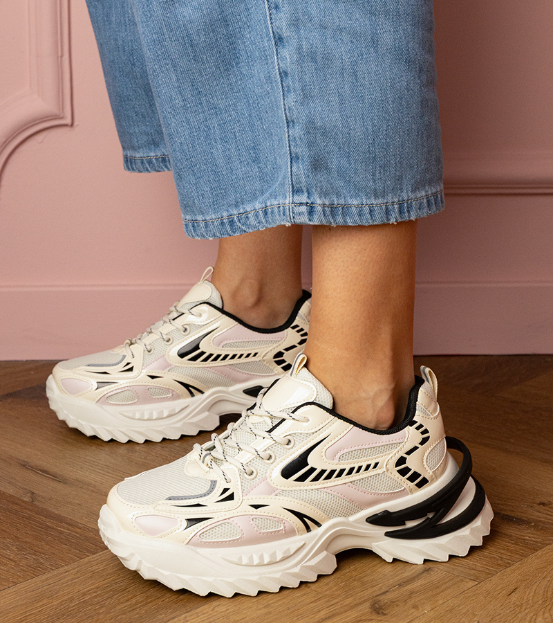 Gemre Adidași sport bej pe talpă stilată Carina