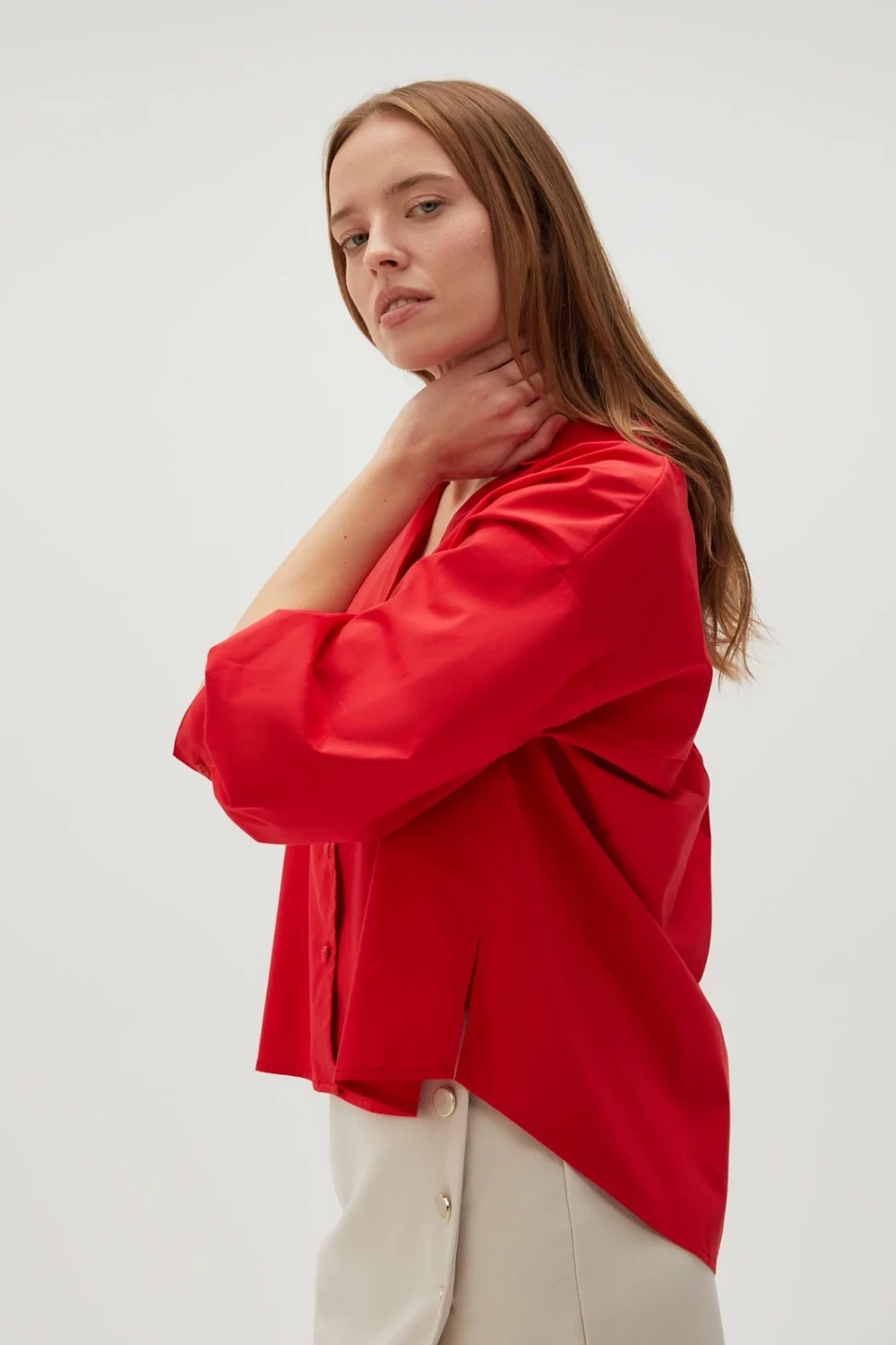 Marisse Women&#039;s Shirt L-Ko-4614 Red