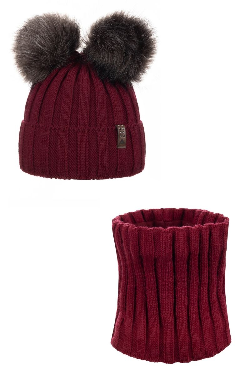 Súprava čiapky a šálu Ander BIANCA - ČERVENÁ