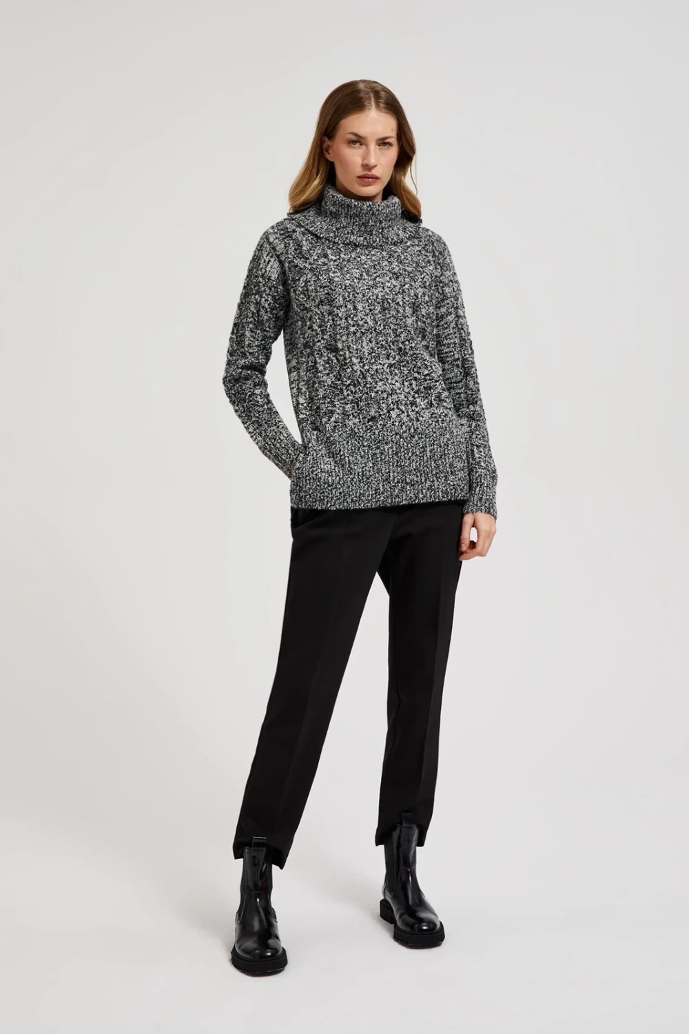 Marisse Women&#039;s Sweater Z-Sw-4545 Black Mel