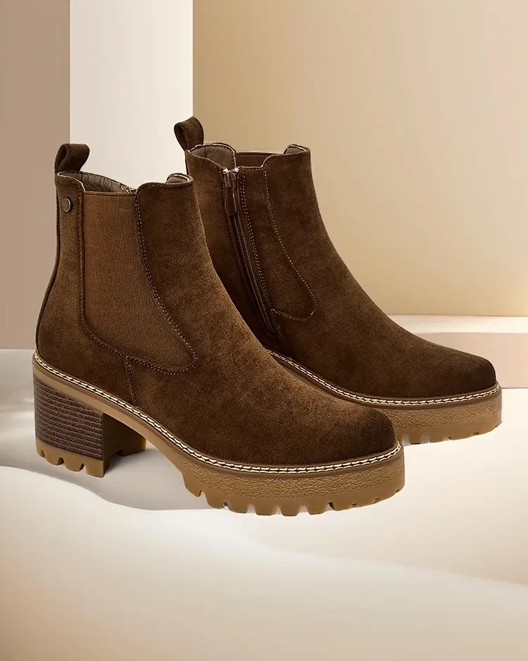 Resti Eco-suede women's ankle boots on a heel Segori