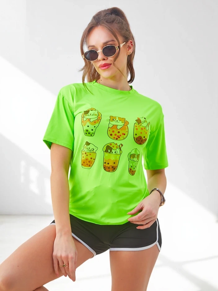 Resti Women's sports set with t-shirt and shorts Kitty Cat