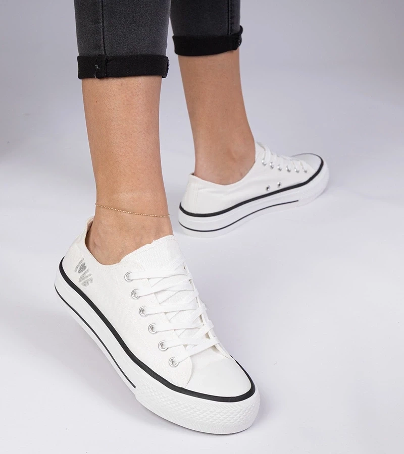 Gemre Pantofi sport clasici albi de damă Ellana