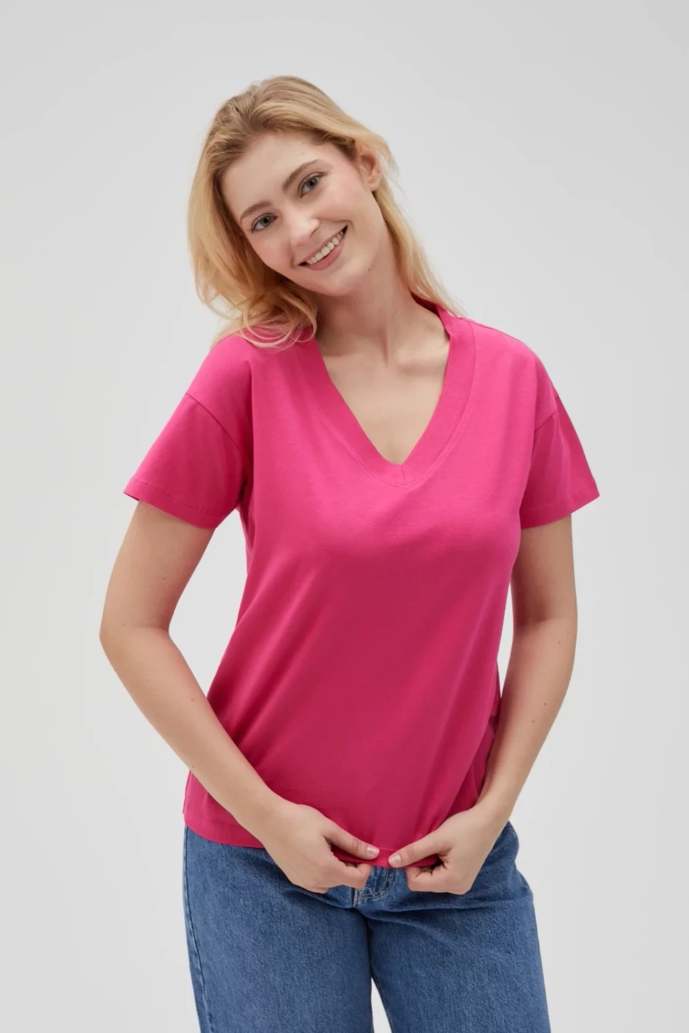 Marisse Womens T-Shirt L-Ts-4625 Fuchsia