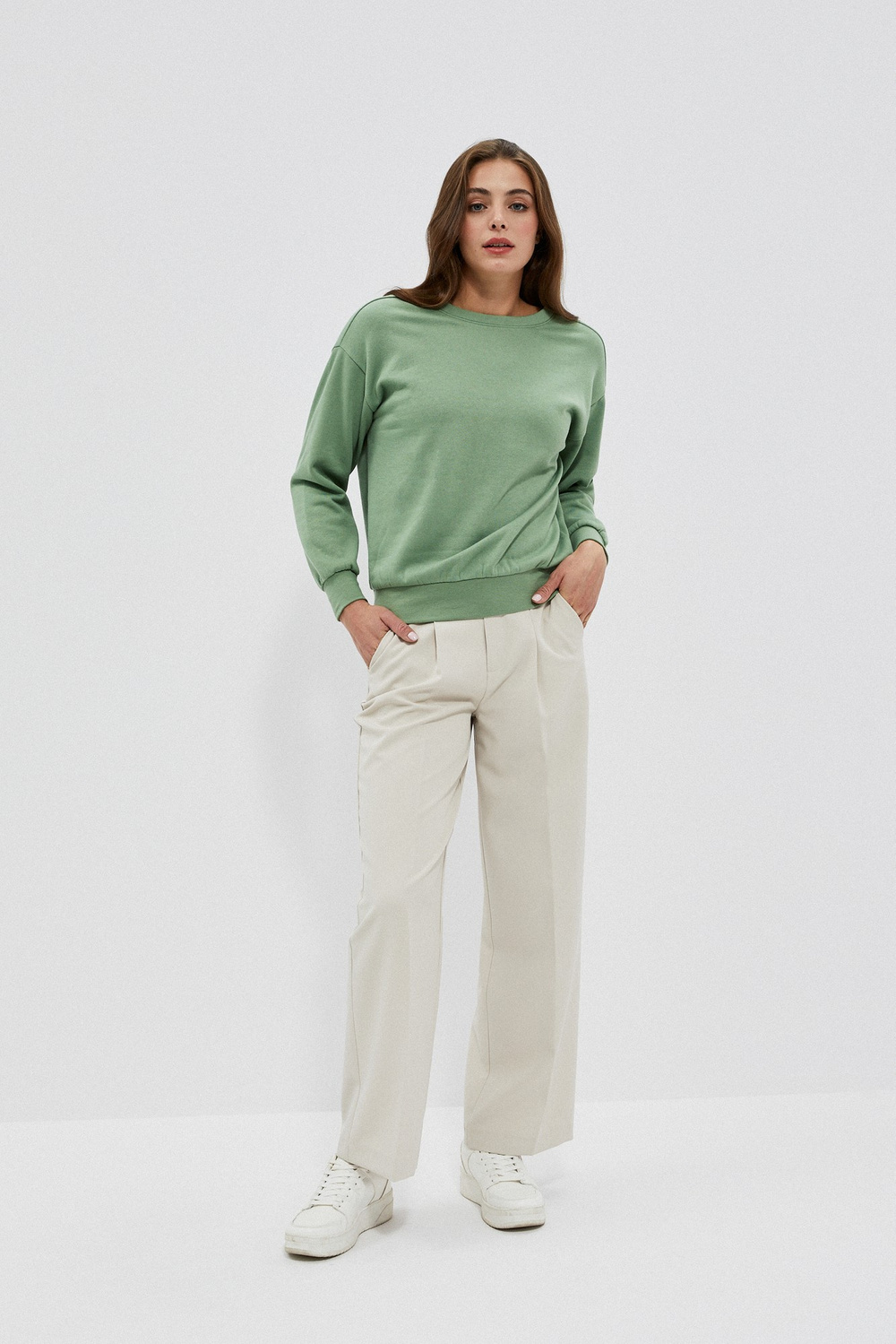WOMEN'S SWEATSHIRT L-BL-4001 OLIVE