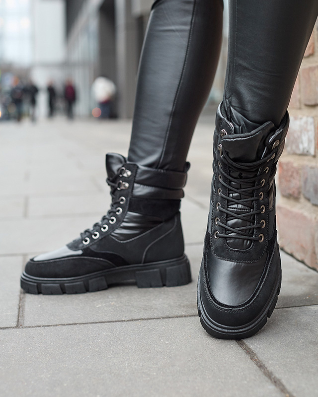 Resti Black women&#039;s insulated trapper boots Kasemi- Footwear