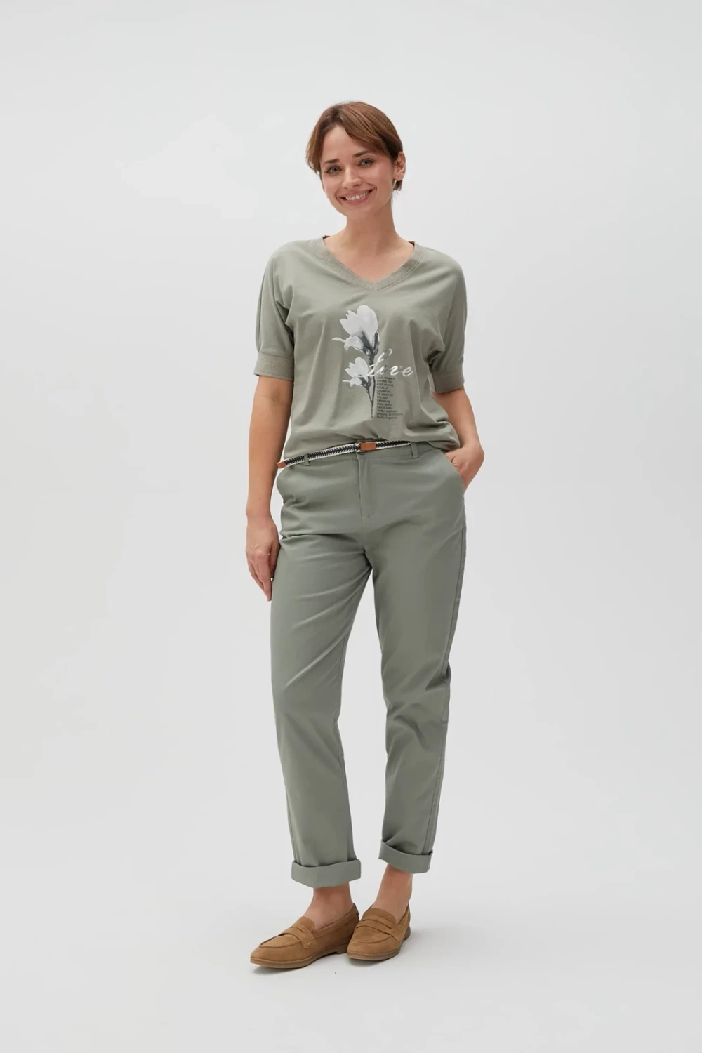 Marisse Women's T-Shirt L-Ts-4609 Olive