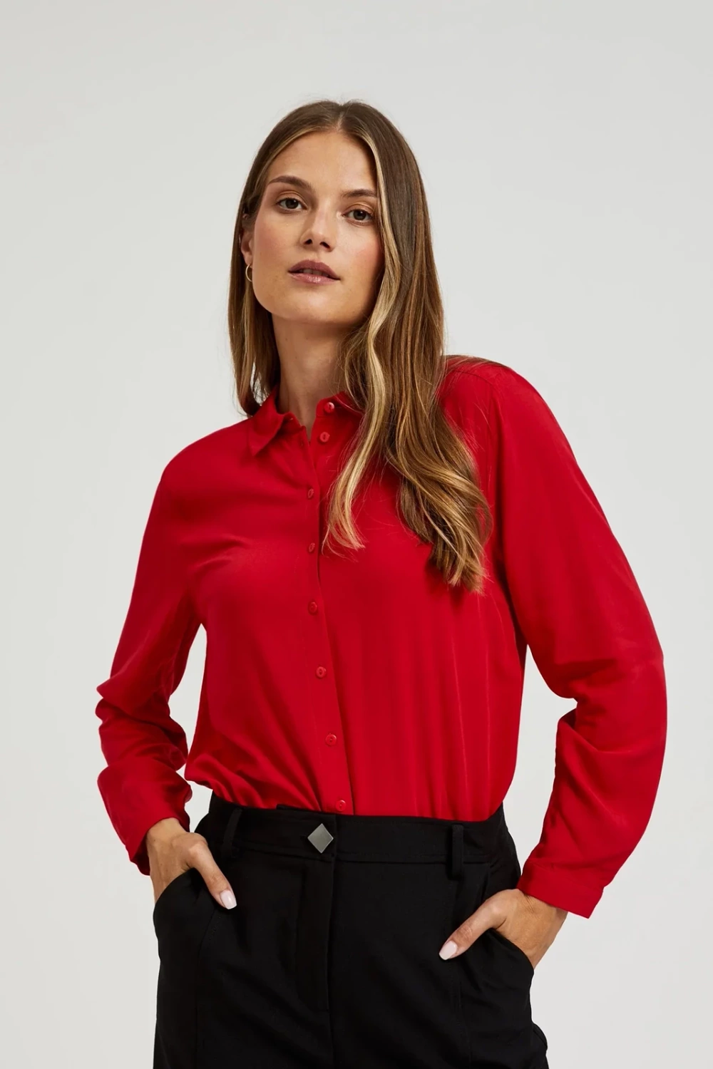 Marisse Womens Shirt L-Ko-4600 Red