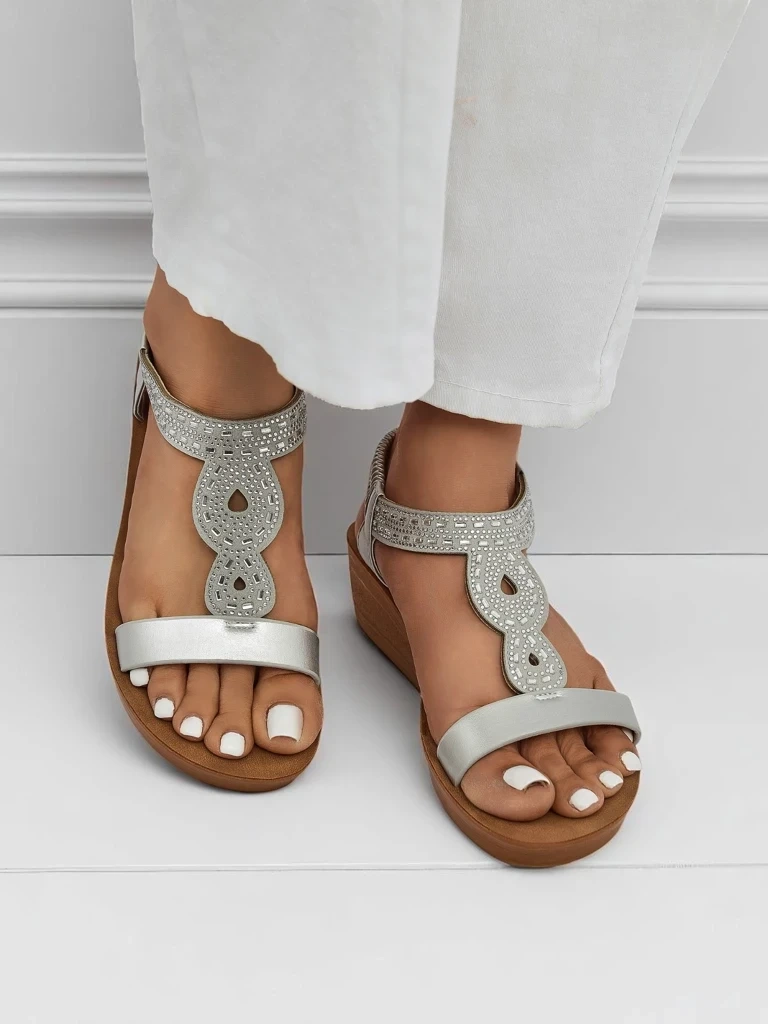 Resti Women&#039;s Wedge Sandals with Cubic Zirconia Agaya