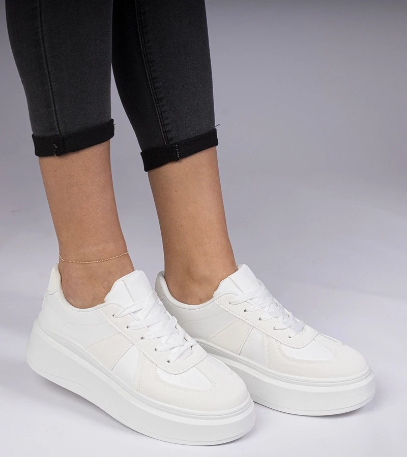 Gemre Adidași albi pe platformă Mishel