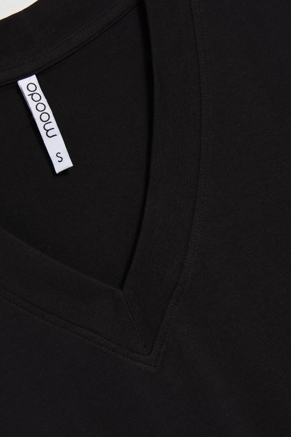 Marisse Black Cotton V-Neck T-Shirt