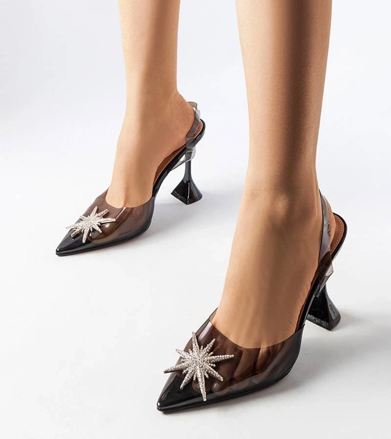 Gemre Pantofi negri transparenți Huette