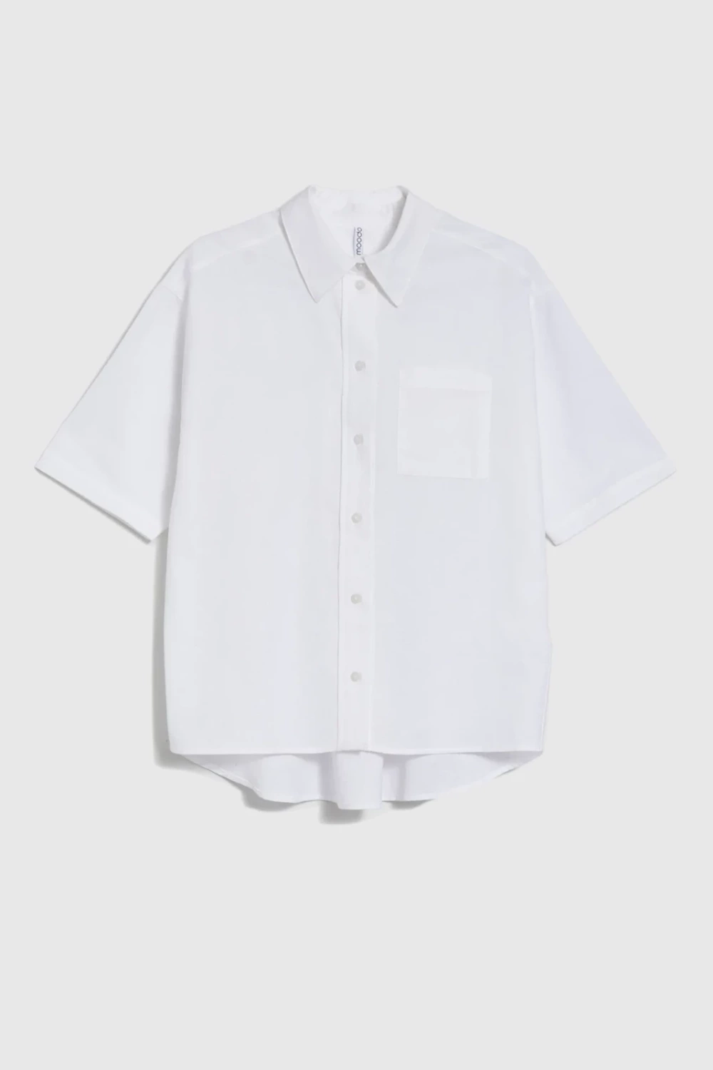 Marisse White Short-Sleeved Collared Shirt