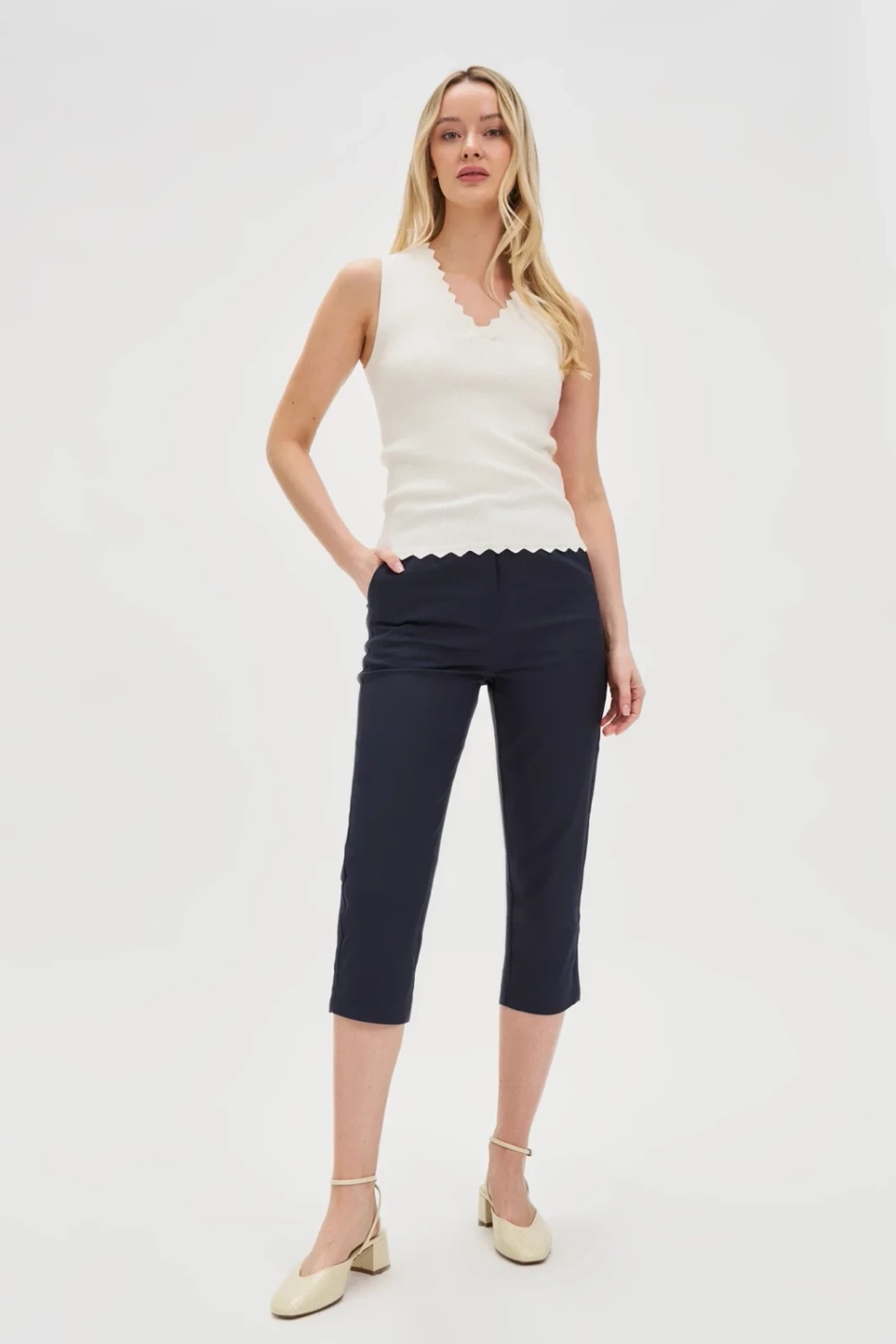 Marisse Women's Trousers L-Sp-4615 Navy