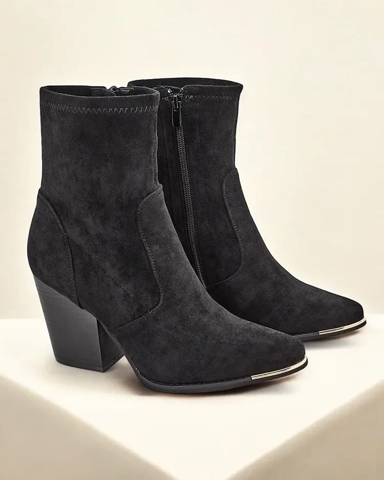 Resti Eko-suede women&#039;s boots on a stiletto heel Gris