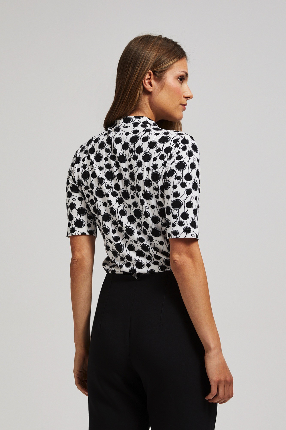 Patterned turtleneck blouse