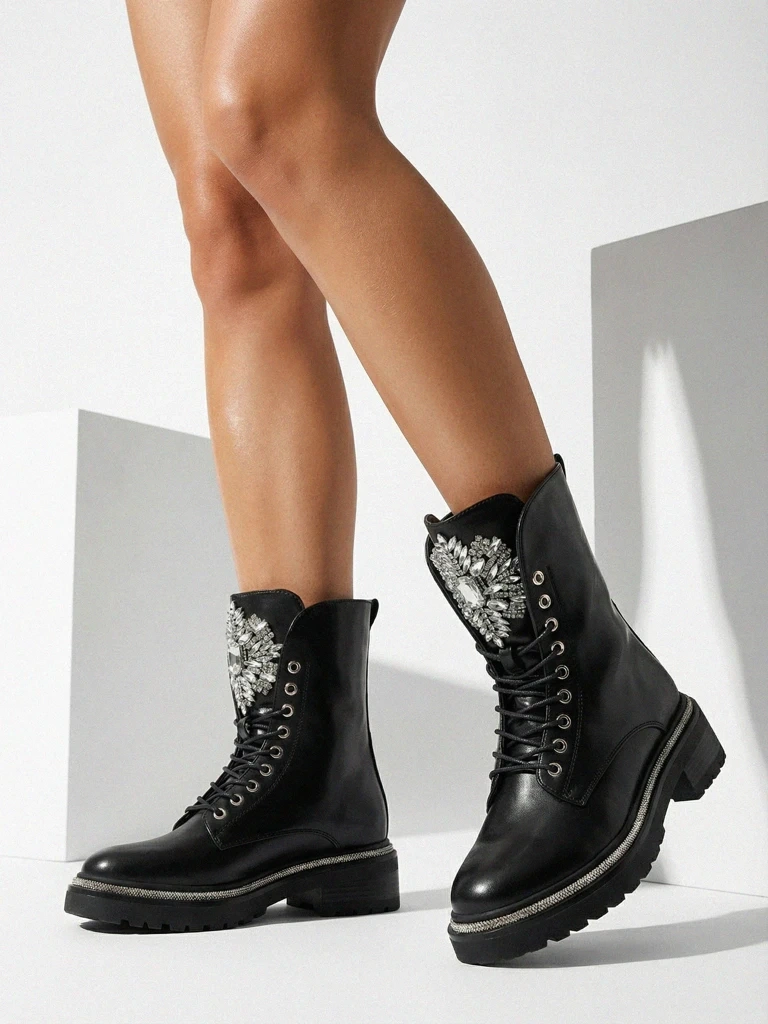 Дамски боти с връзки