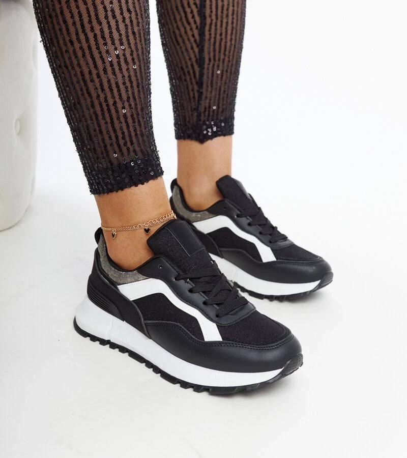 Gemre Adidași negri cu platformă și sclipici Evelia