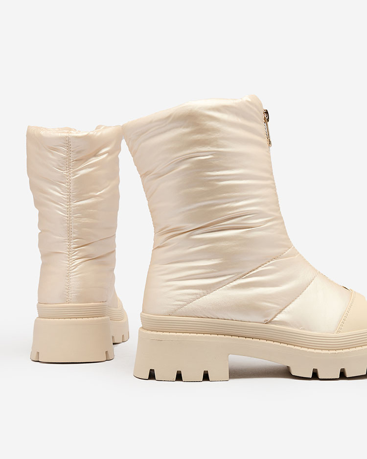 Resti Women&#039;s Tainve Beige Flat Heel Boots