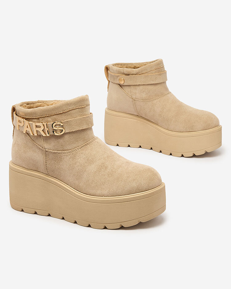 Resti Beige women&#039;s shoes a&#039;la snow boots with ornament Parisela