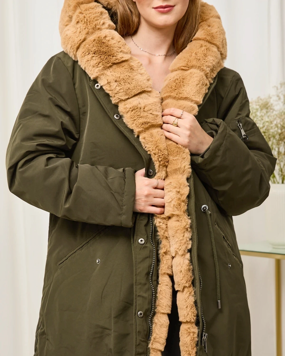 Resti Women's green winter jacket PLUS SIZE - Clothing