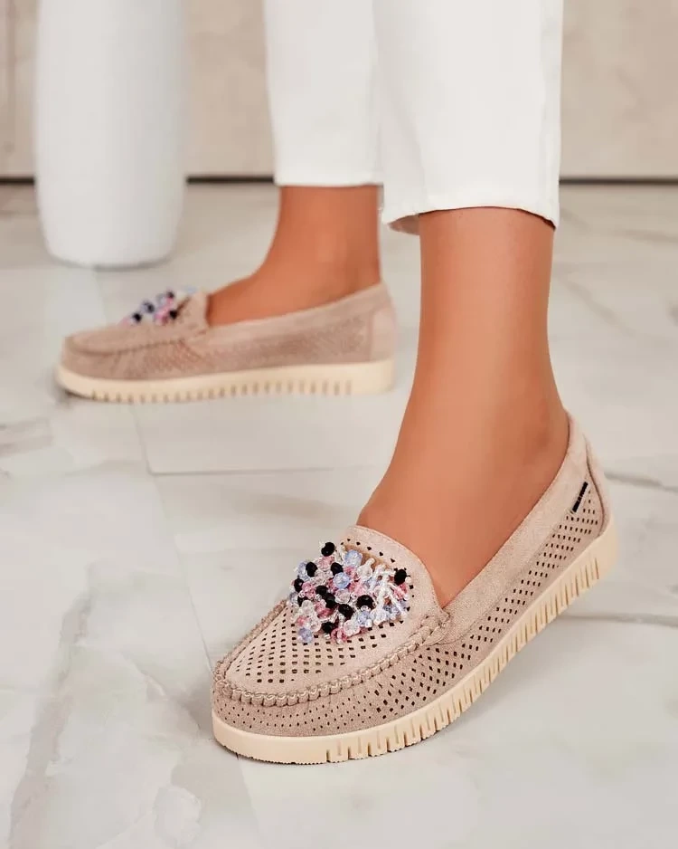 Resti Womens beaded openwork moccasins Namis