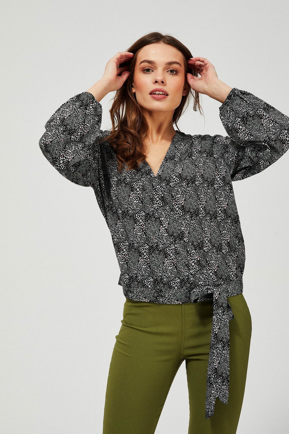 Marisse Deep Neck Shirt L-Ko-3413 Black