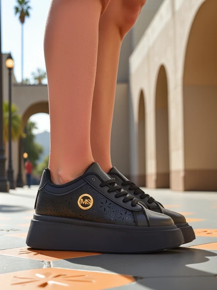 Resti Women&#039;s Perseida platform sneakers black eco-leather
