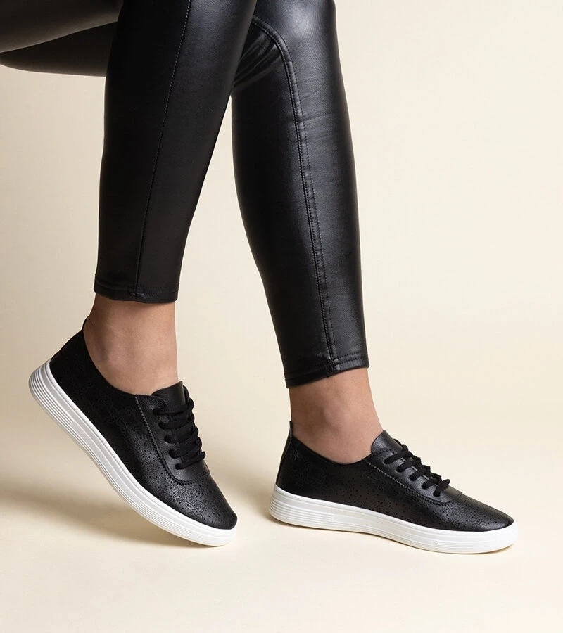 Gemre Teniși negri din piele ecologică Whitley