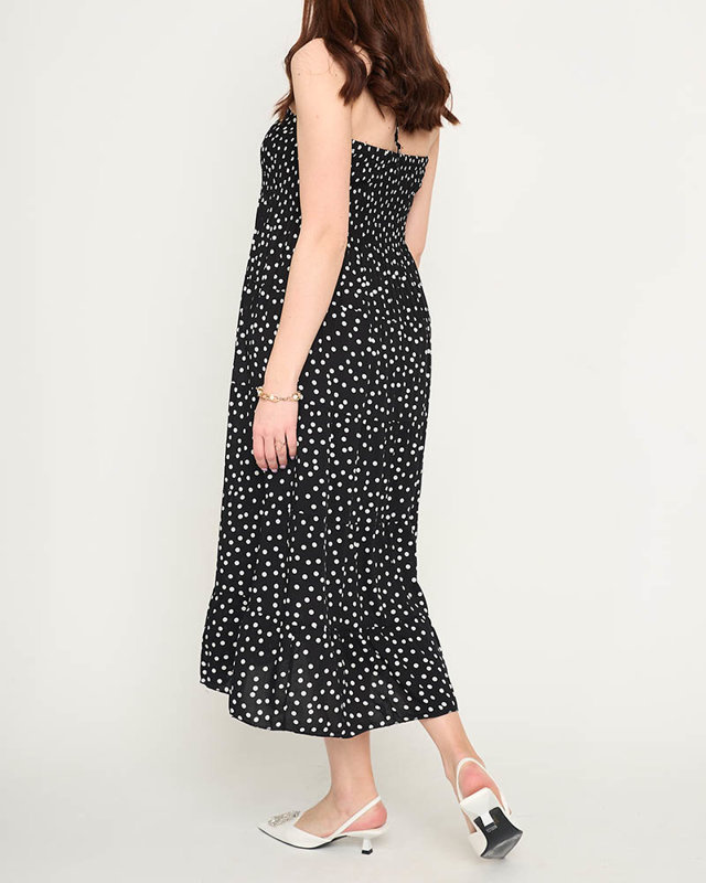 Resti Women's black polka dot midi dress - Clothing