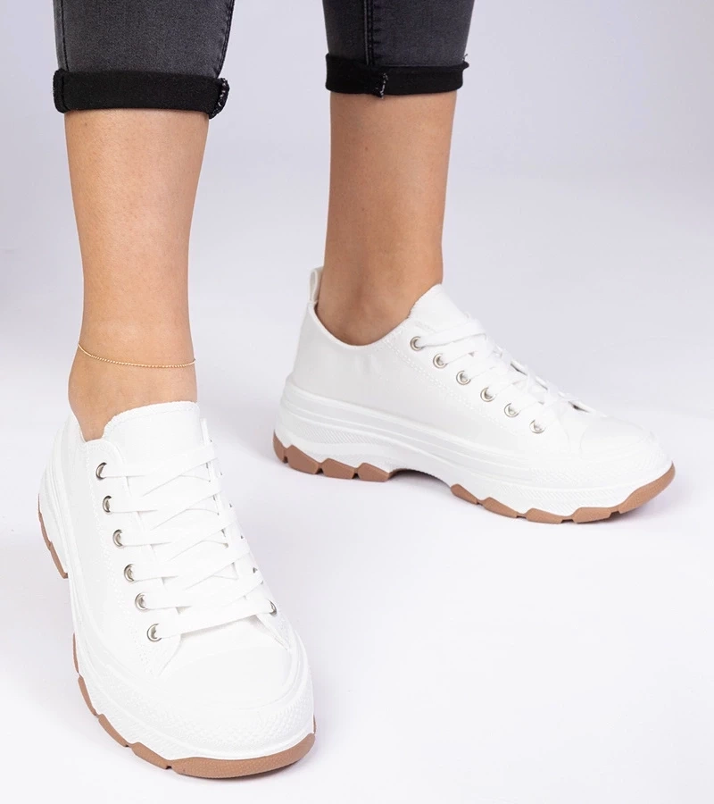 Gemre Adidași albi cu talpă groasă Salsana