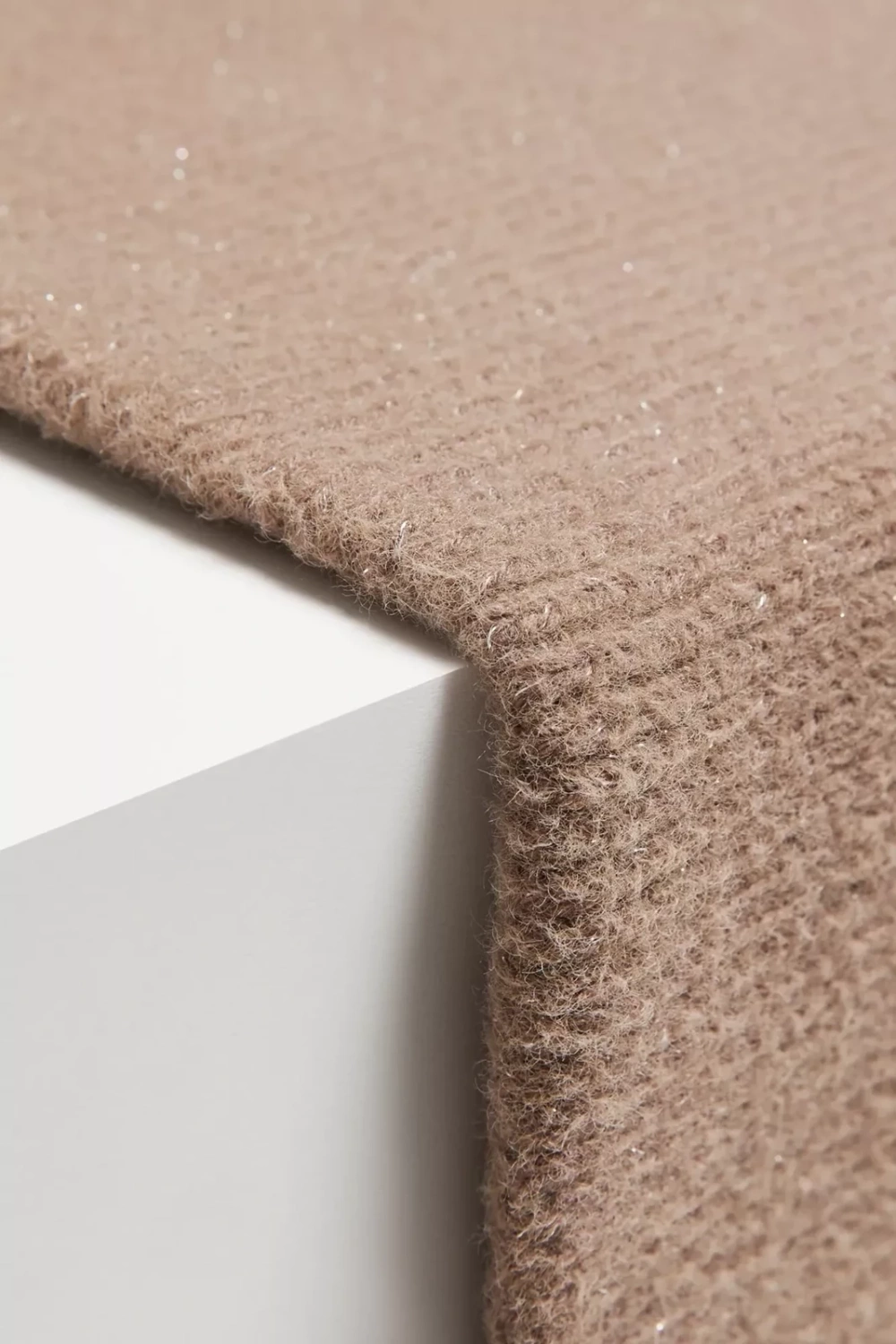 Marisse Coffee Scarf With Metallic Thread